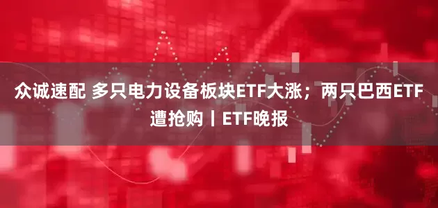 众诚速配 多只电力设备板块ETF大涨；两只巴西ETF遭抢购丨ETF晚报